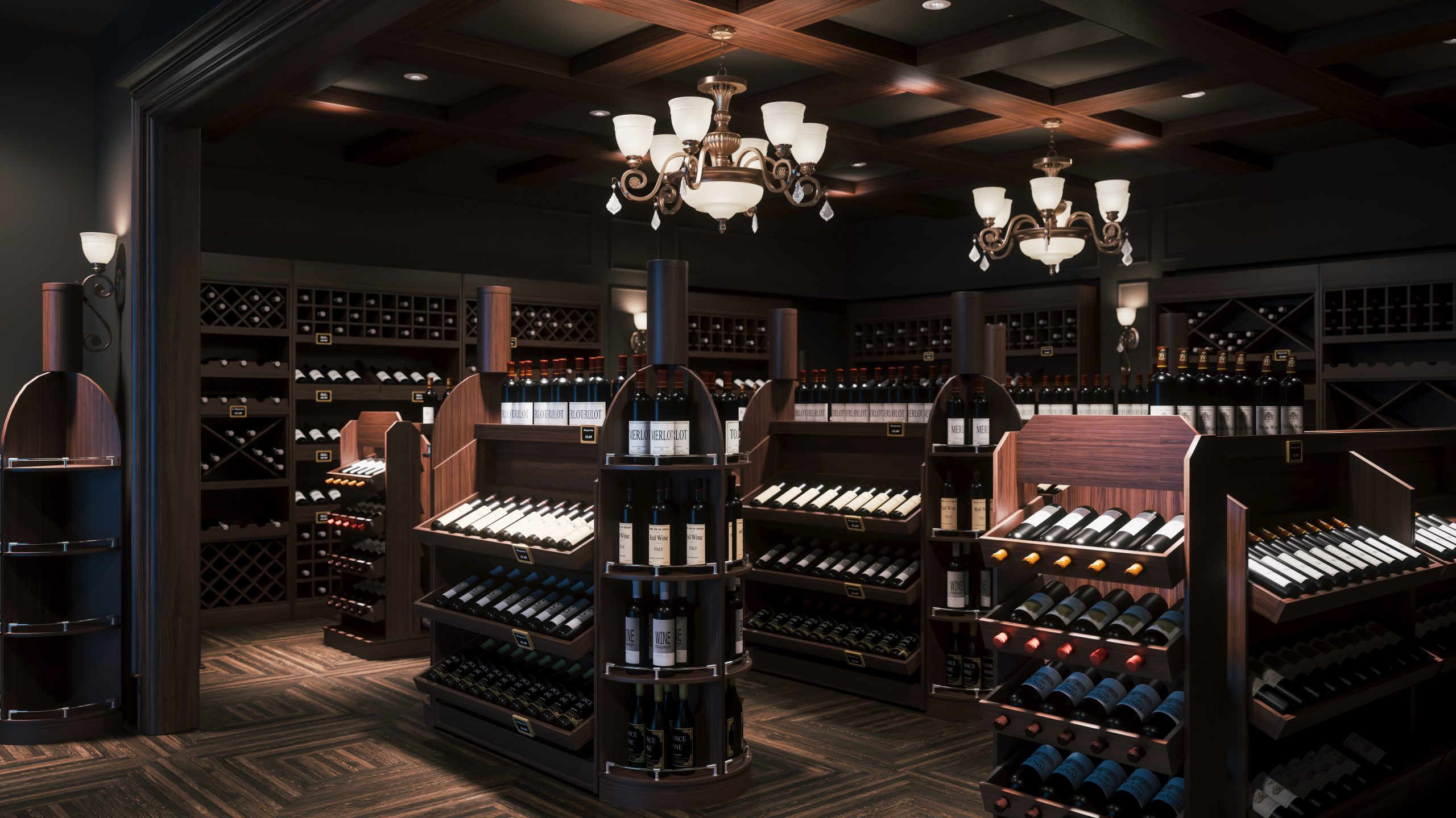 Wine,Store,Interior.,Wine,Bottles,In,The,Wine,Store.,Shelves