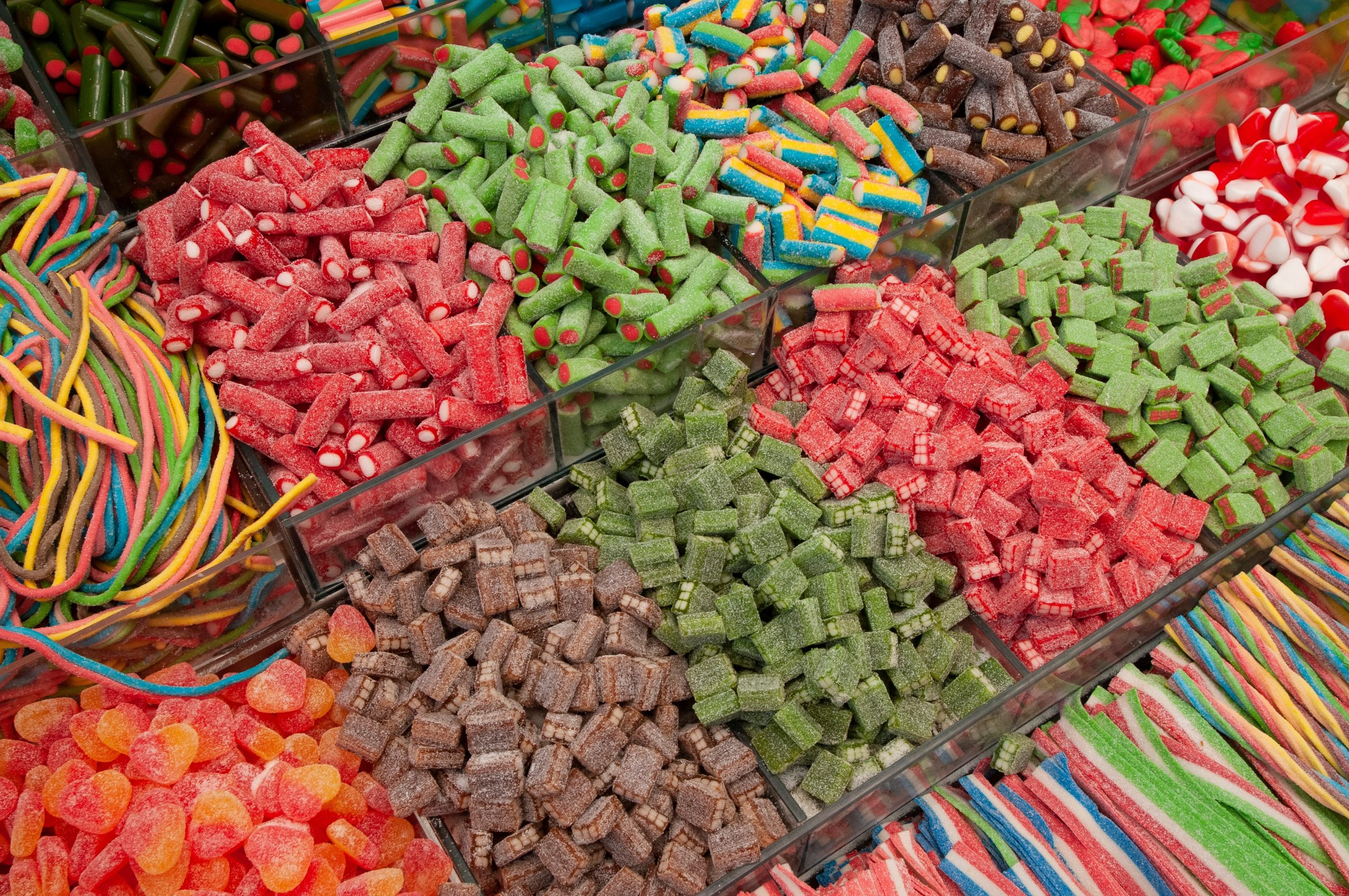 Bulk,Bins,Filled,With,A,Colorful,Assortment,Of,Chewy,Individual